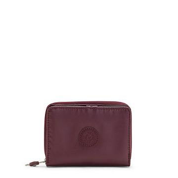Burgundy Lacquer Kipling Money Love Metallic Small Wallets | SG 1417AH